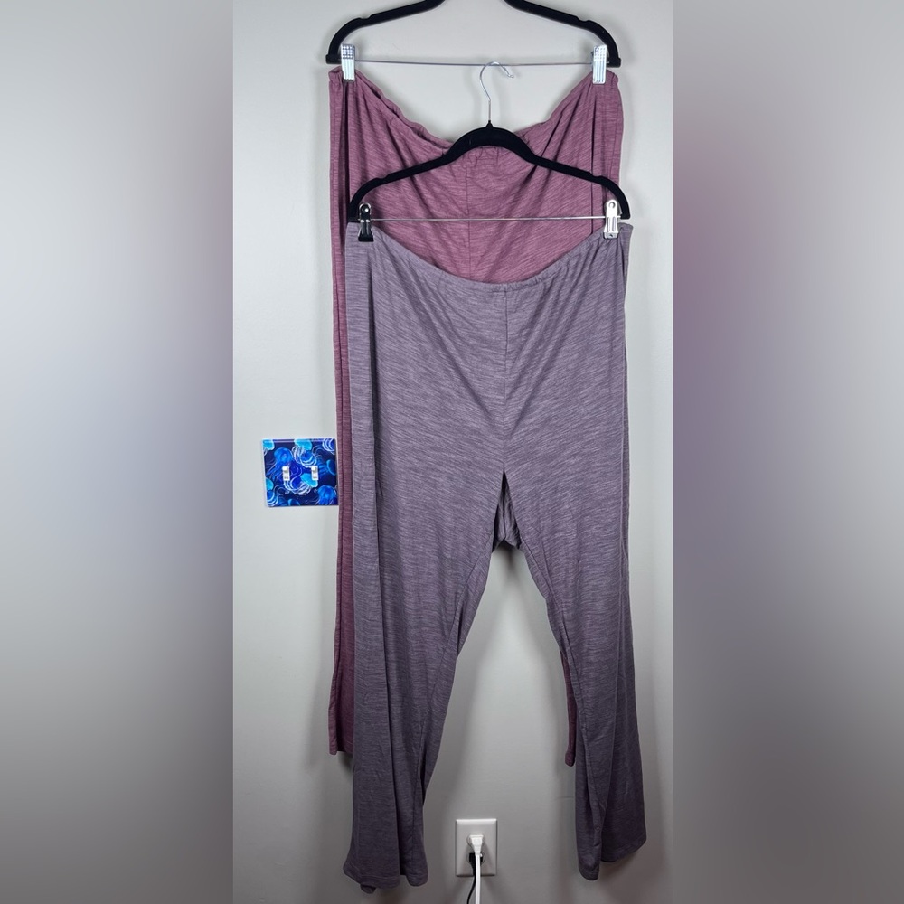 Lot of 2 Coldwater Creek Purple Pink Lounge Stretchy Comfy Pants Size XXL/20